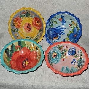 Colorful Floral Bowls Set
